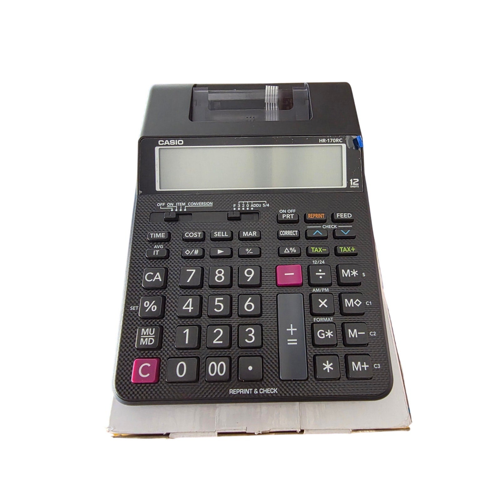 Casio HR-170RC Printing Calculator 12-Digit Desktop Tax & Accounting