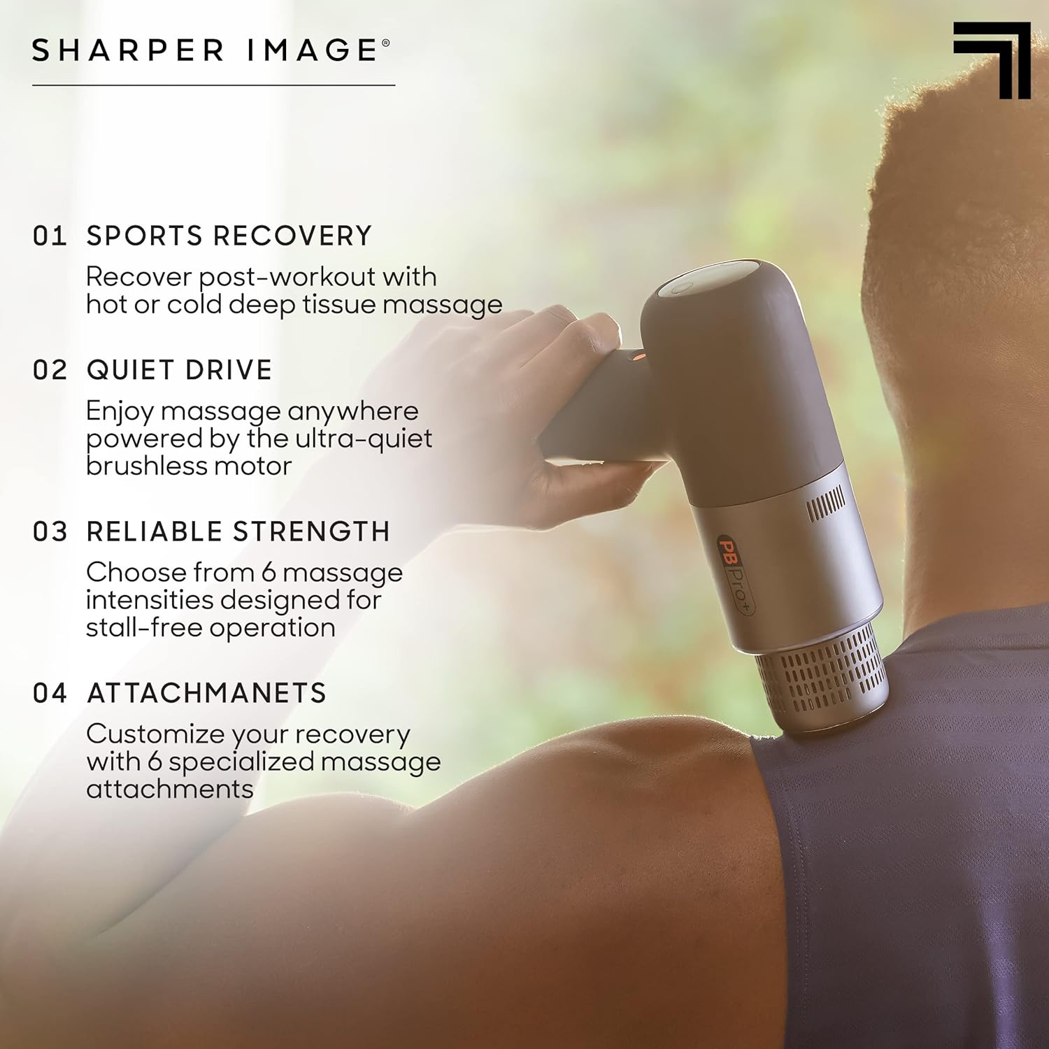 Sharper Image® Powerboost Pro+ Hot & Cold Deep Tissue Massage Gun