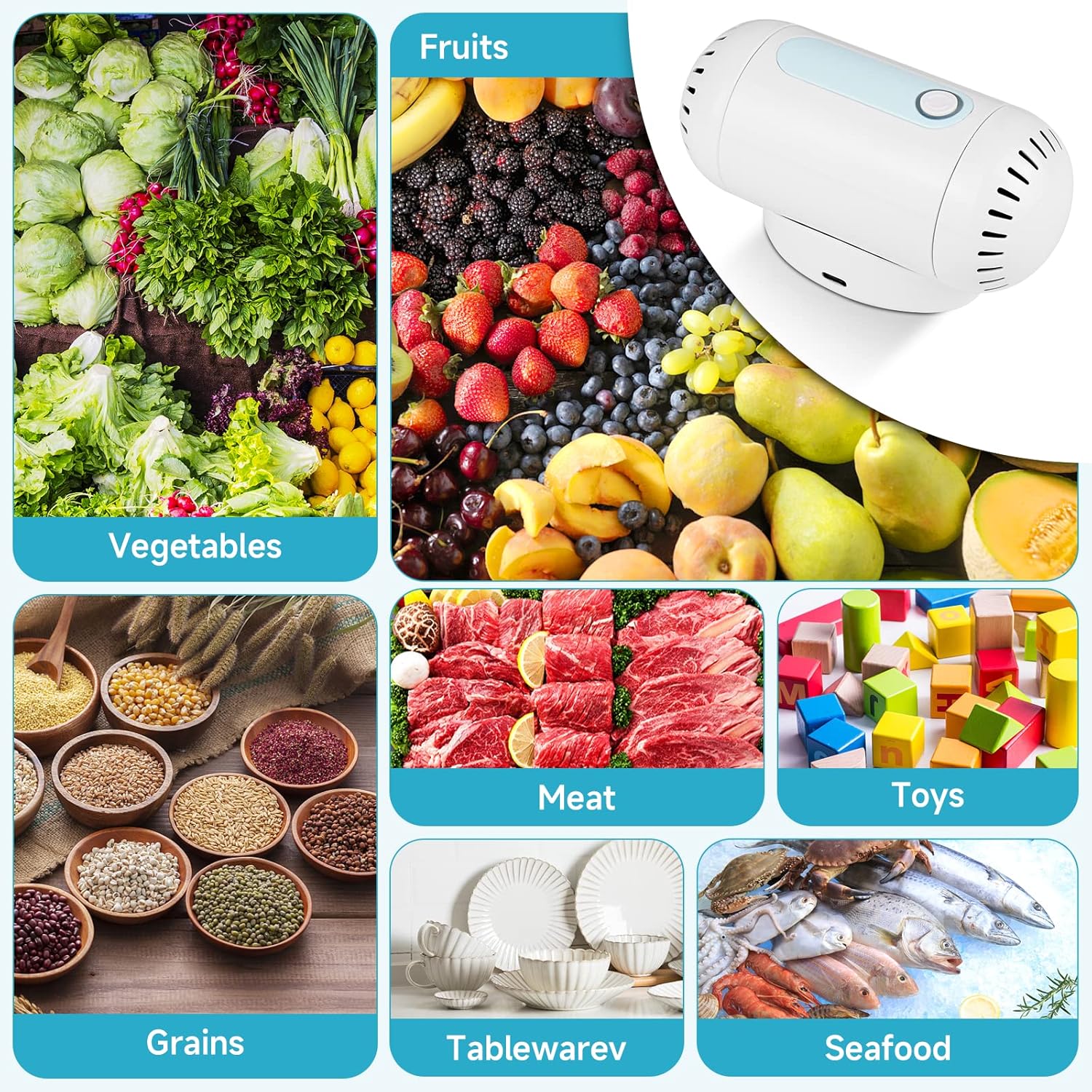 Dual-Core Fruit and Vegetable Washing Machine |Portable USB Rechargeable Cleaner