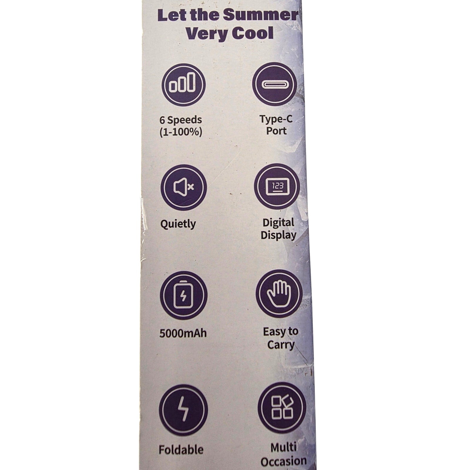 4 in 1 Portable Handheld Turbo Fan – Rechargeable 5000mAh Battery