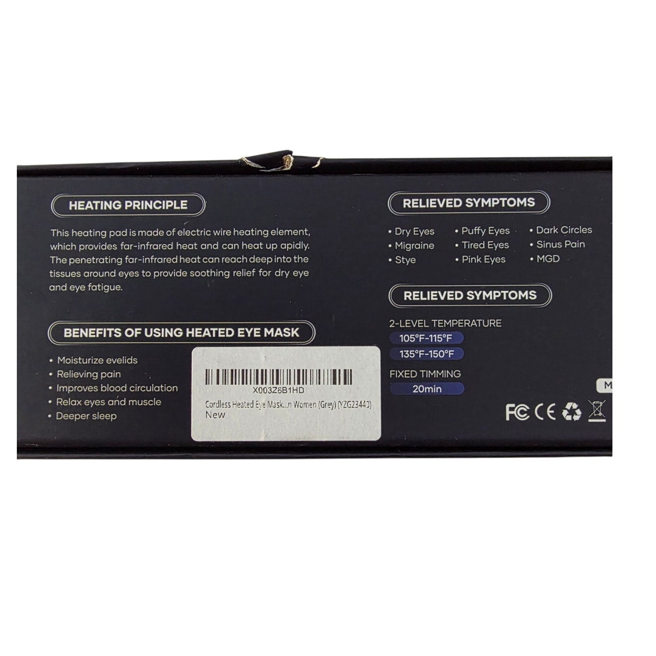 Heated Cordless Eye Mask with Flaxseed – Rechargeable