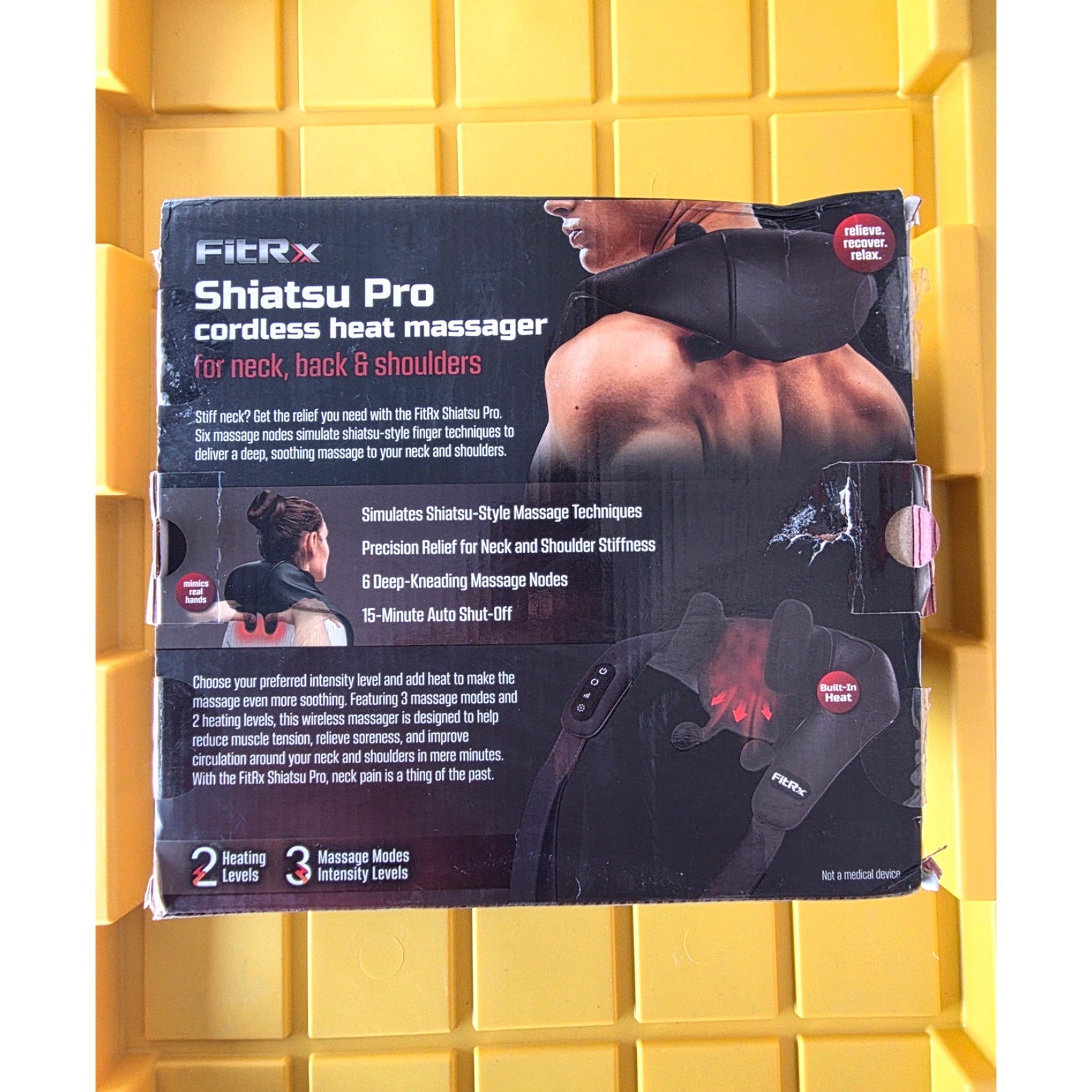 FitRx Shiatsu Pro Cordless Heat Massager – Neck, Back & Shoulder, Heated, Portable