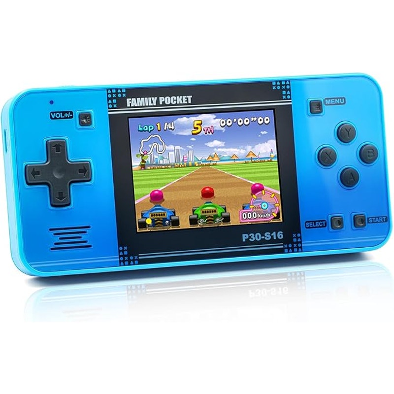 Handheld Game Console for Kids – 220 Preloaded Retro Video Games, Portable Gaming Player with 3.0" LCD Screen & Rechargeable Battery, Mini Arcade Electronic Toy Gift (Blue)