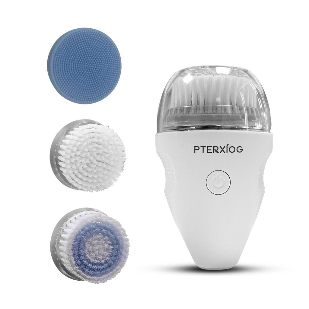 PTERXIÓG Facial Cleansing Brush with 3 Brush Heads – Deep Pore Cleaner, Exfoliator & Skin Massager