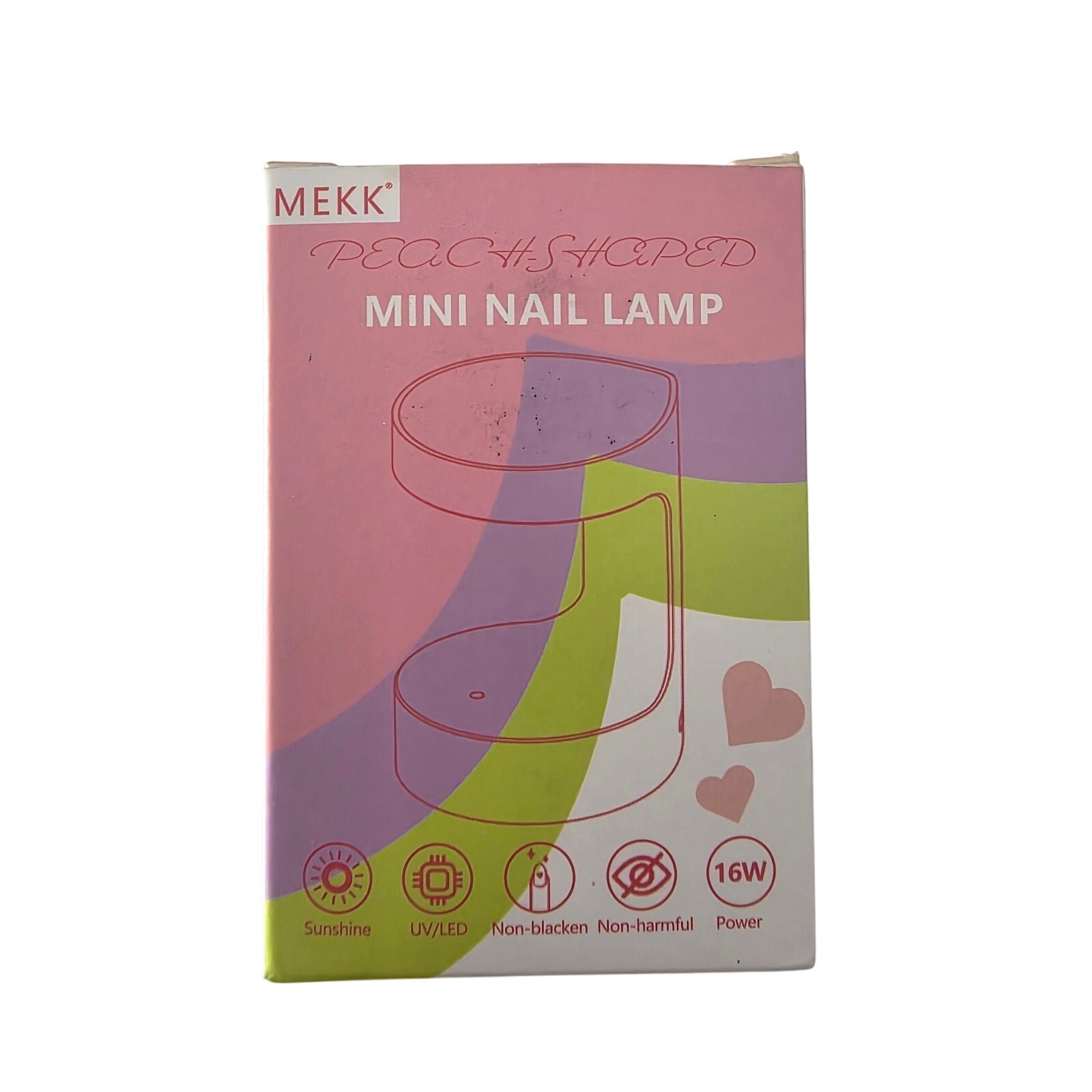 MEKK Peach-Shaped Mini Nail Lamp – Portable UV/LED Gel Nail Dryer