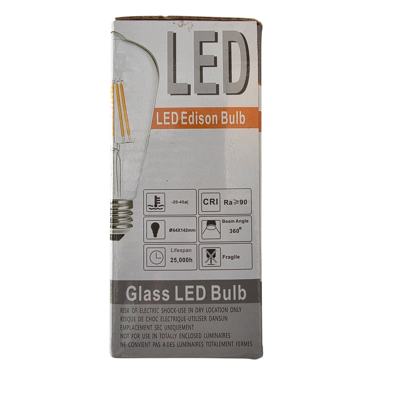 LED Edison Bulb ST64 – 6W Warm White Dimmable Glass Light