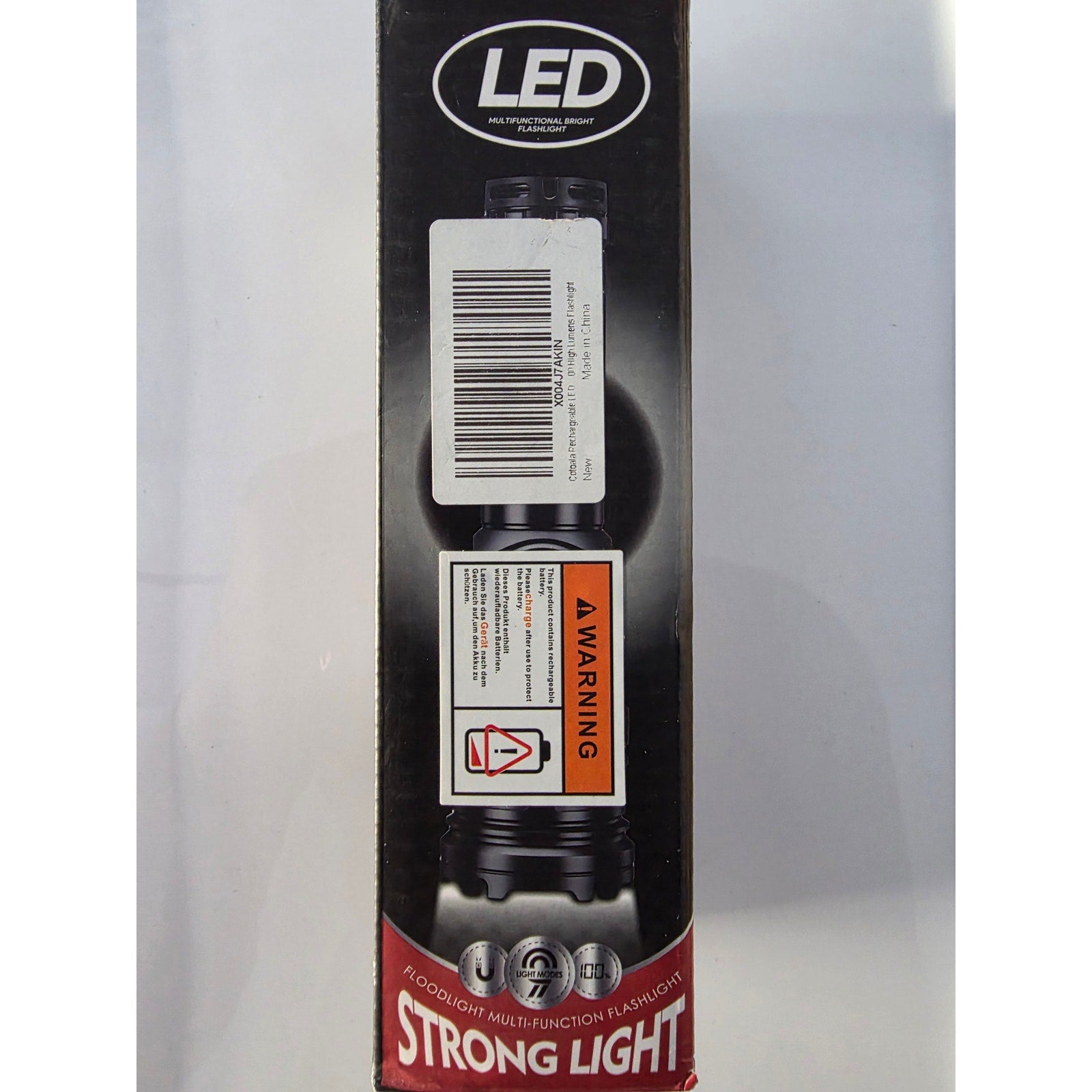 Rechargeable LED Floodlight Multi-Function Flashlight with Side Lights