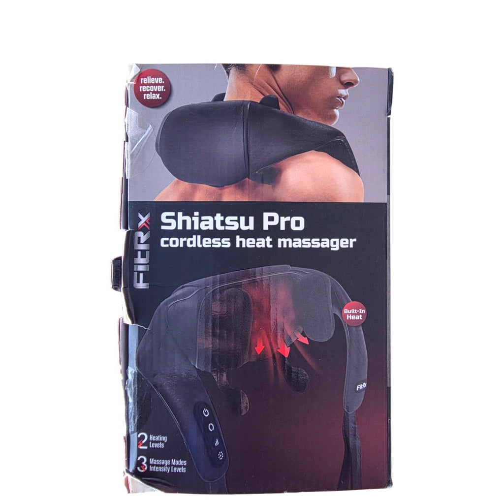FitRx Shiatsu Pro Cordless Heat Massager – Neck, Back & Shoulder, Heated, Portable