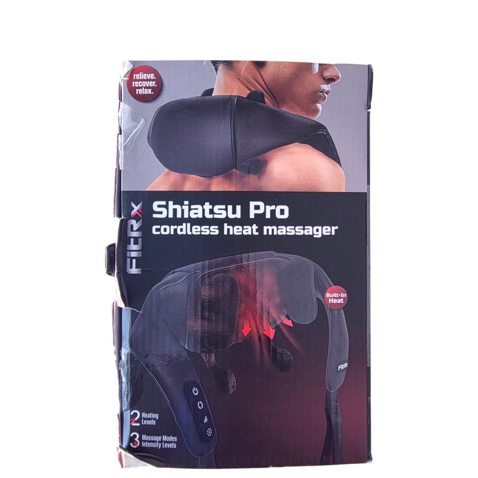 FitRx Shiatsu Pro Cordless Heat Massager – Neck, Back & Shoulder, Heated, Portable