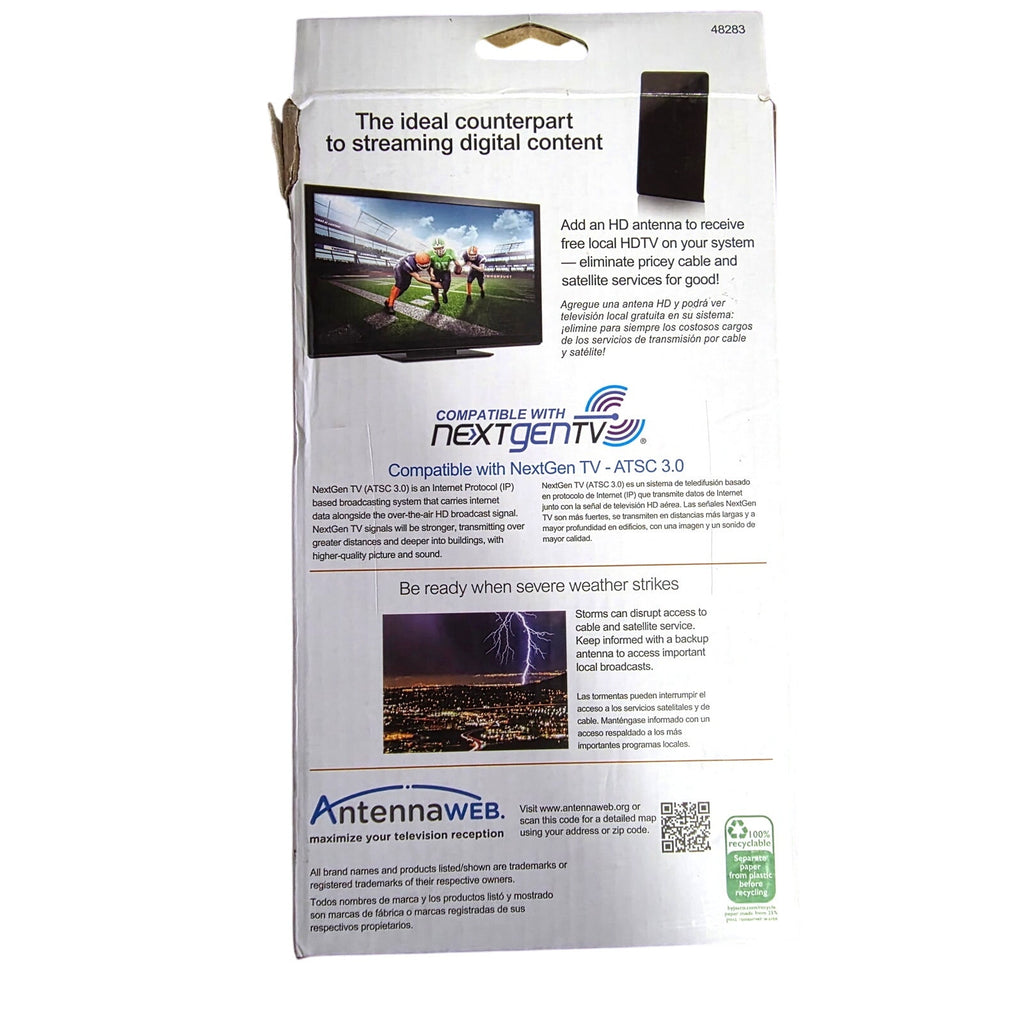 GE UltraPro Indoor Flat-Panel HD Antenna 4K UltraHD 1080p Enhanced HDTV