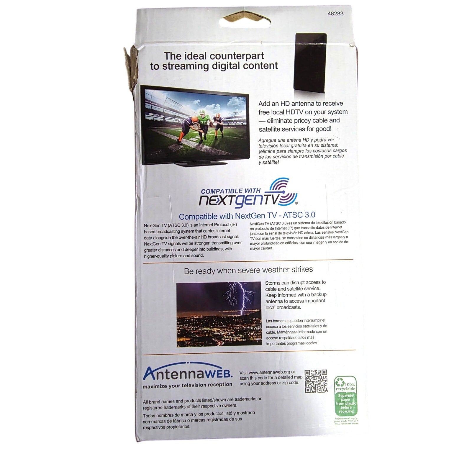 GE UltraPro Indoor Flat-Panel HD Antenna 4K UltraHD 1080p Enhanced HDTV