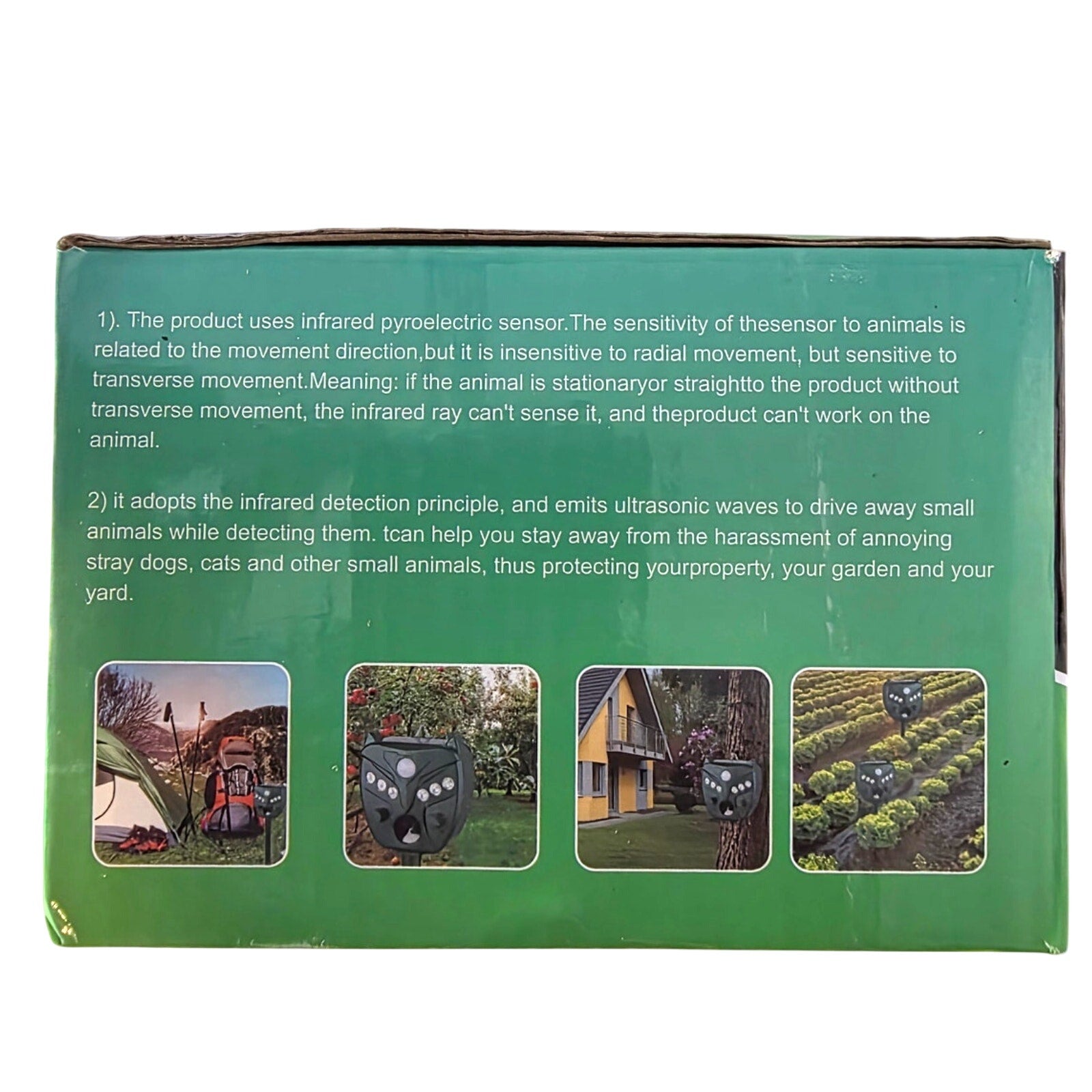 Solar Powered Ultrasonic Animal & Bird Repeller – (Set of 2 per Box)