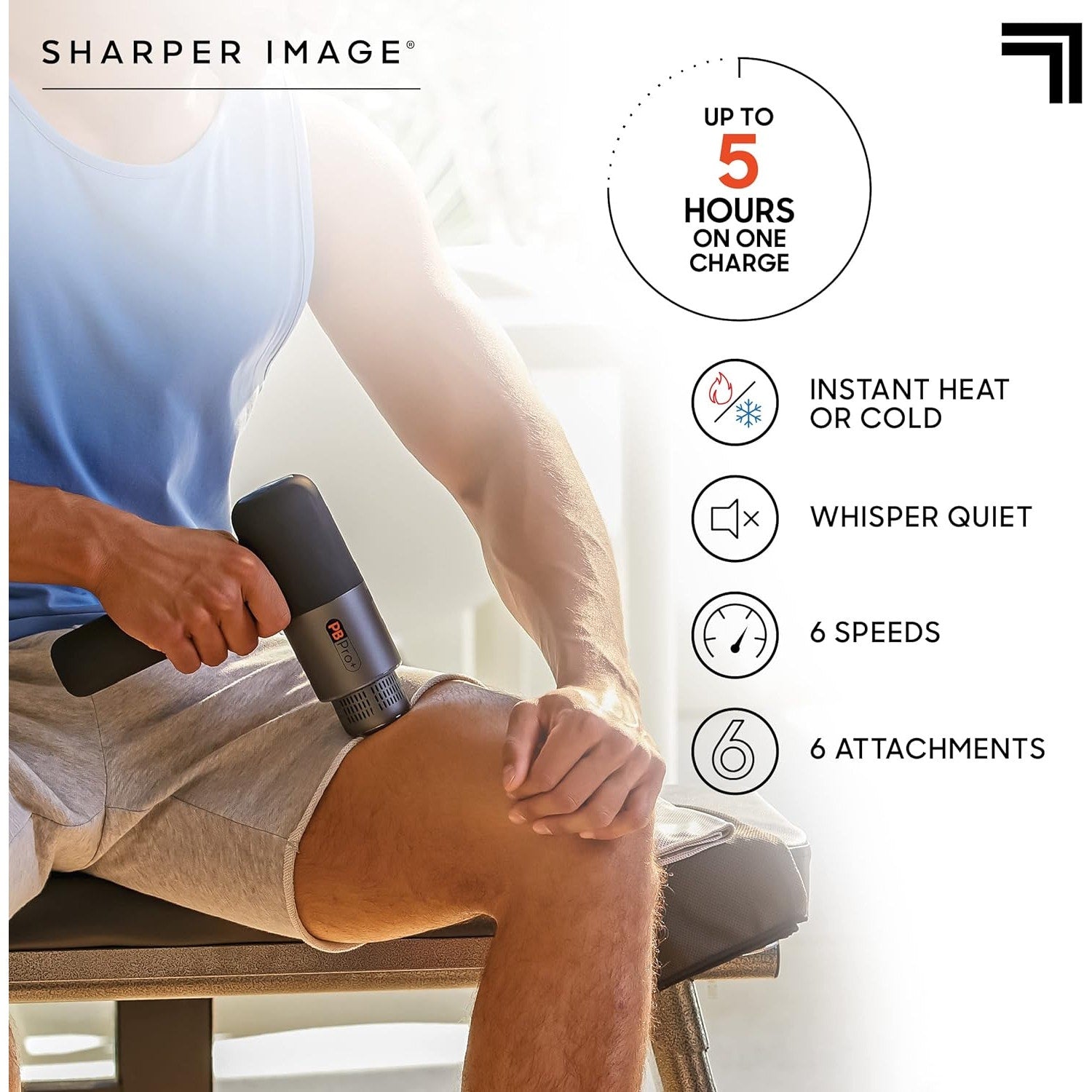 Sharper Image® Powerboost Pro+ Hot & Cold Deep Tissue Massage Gun
