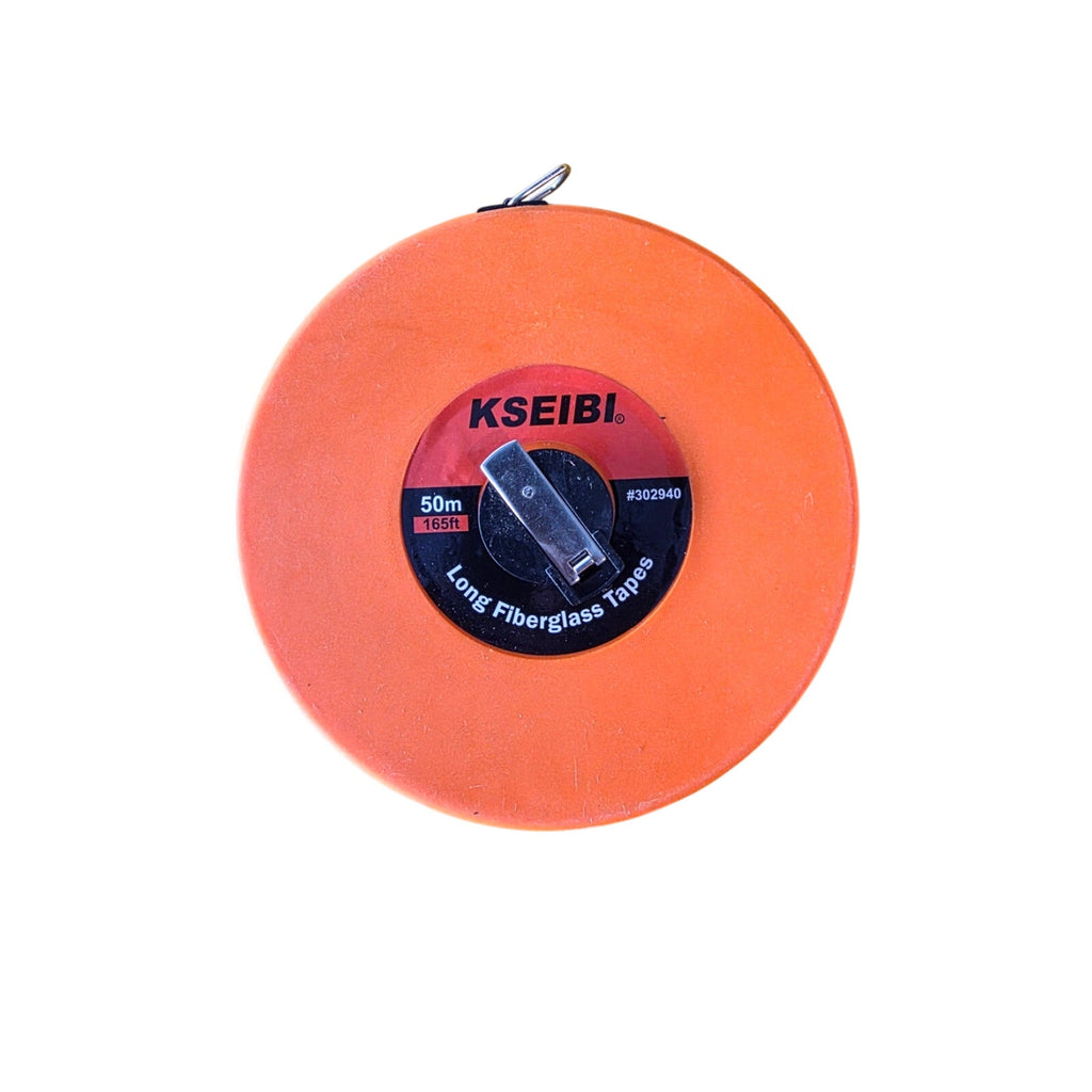 KSEIBI Long Fiberglass Measuring Tape 50m/165ft – Double-Sided Metric/Imperial
