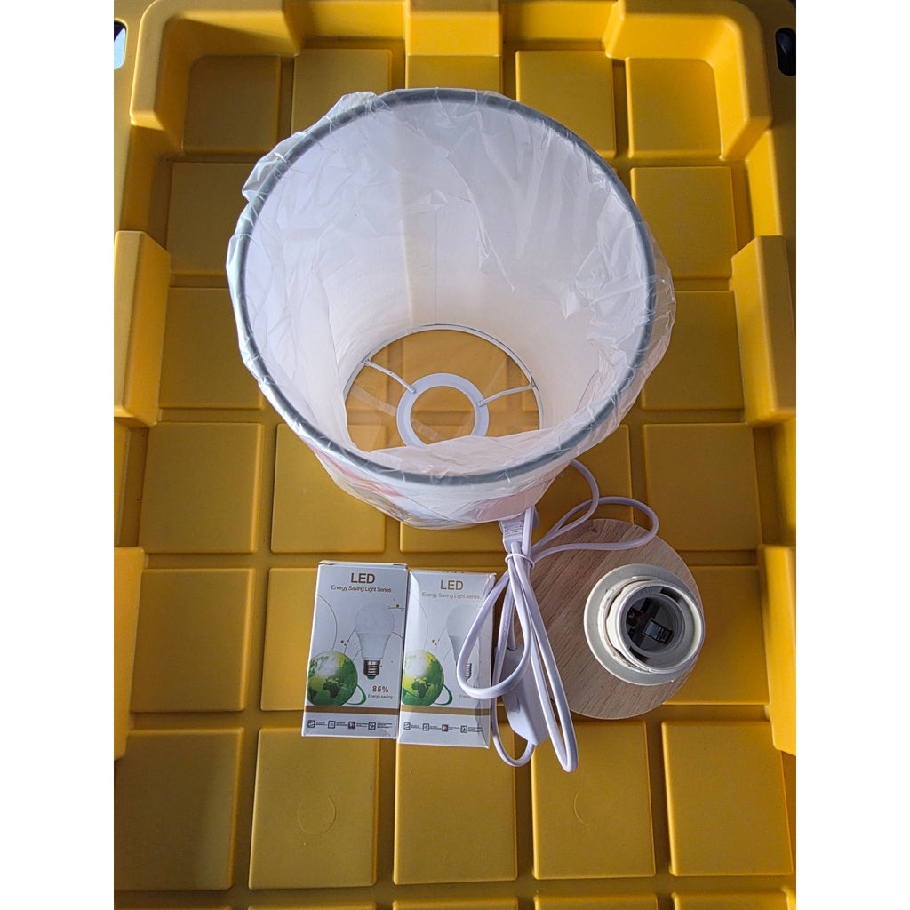 Stitch & Angel Cartoon Table Lamp with Wooden Base + LED Bulbs