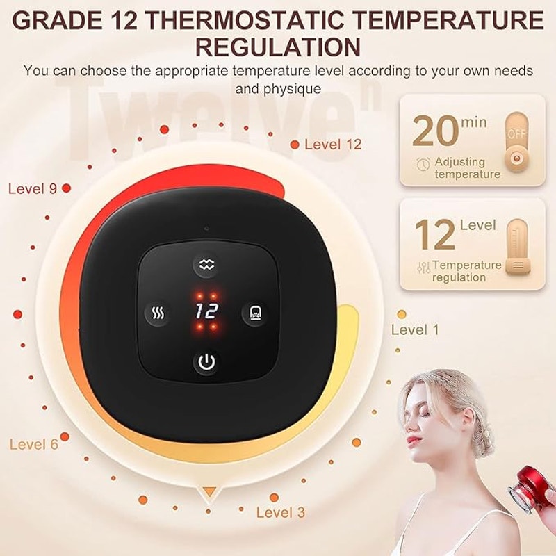Intelligent Breathing Cupping Massage Instrument – Therapy Massager with Heat