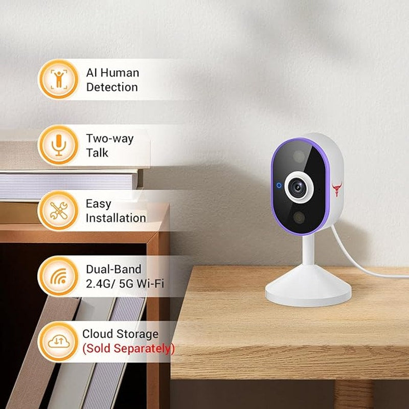 Wireless Security Camera, Indoor WiFi Surveillance with AI Human Detection