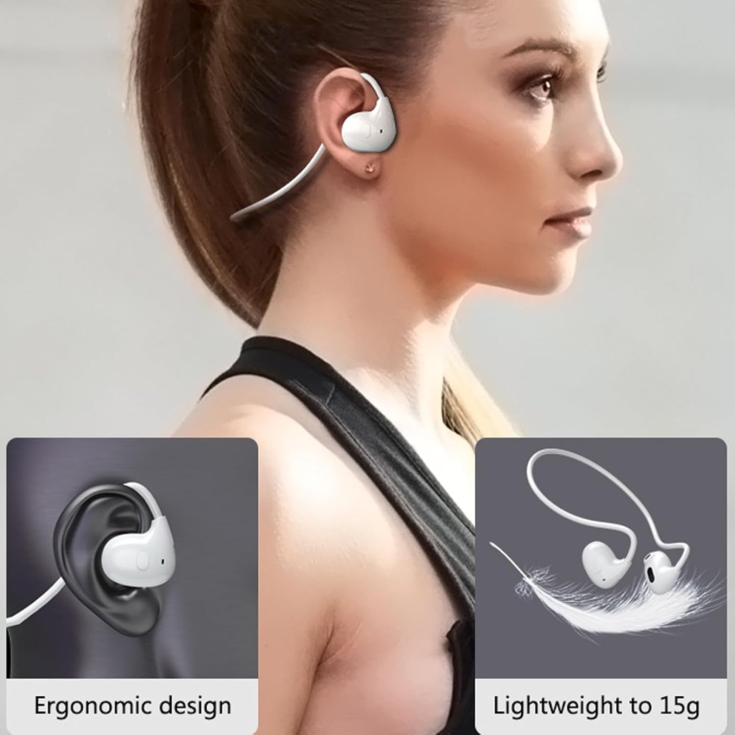 Wigfar Open Ear Bluetooth Headphones Sport Wireless Earbuds