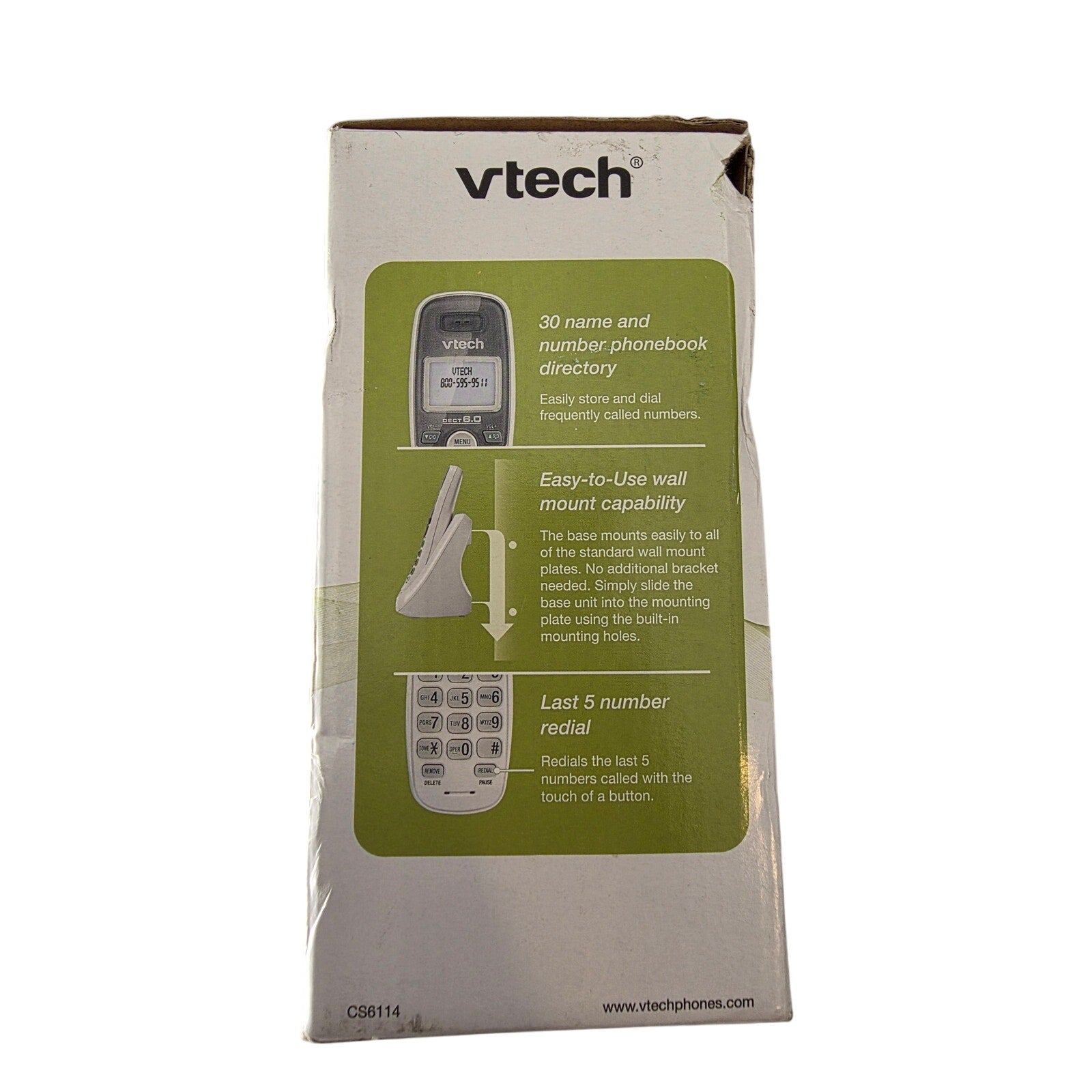 VTech CS6114 Cordless Phone with Caller ID & Call Waiting – DECT 6.0 Technology