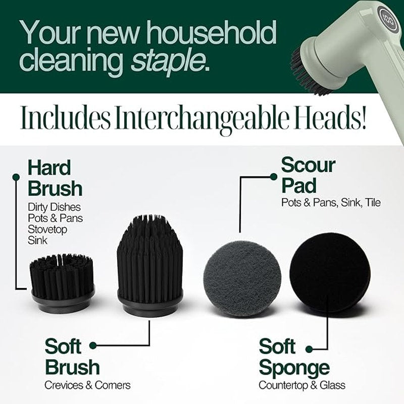 SonicPower Electric Spin Scrubber, Handheld & Ergonomic, IPx7 Waterproofing