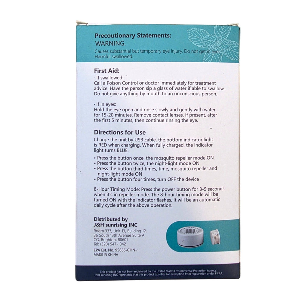 RibRave Rechargeable Mosquito Repellent with 2 Refills – 30ft Zone Protection