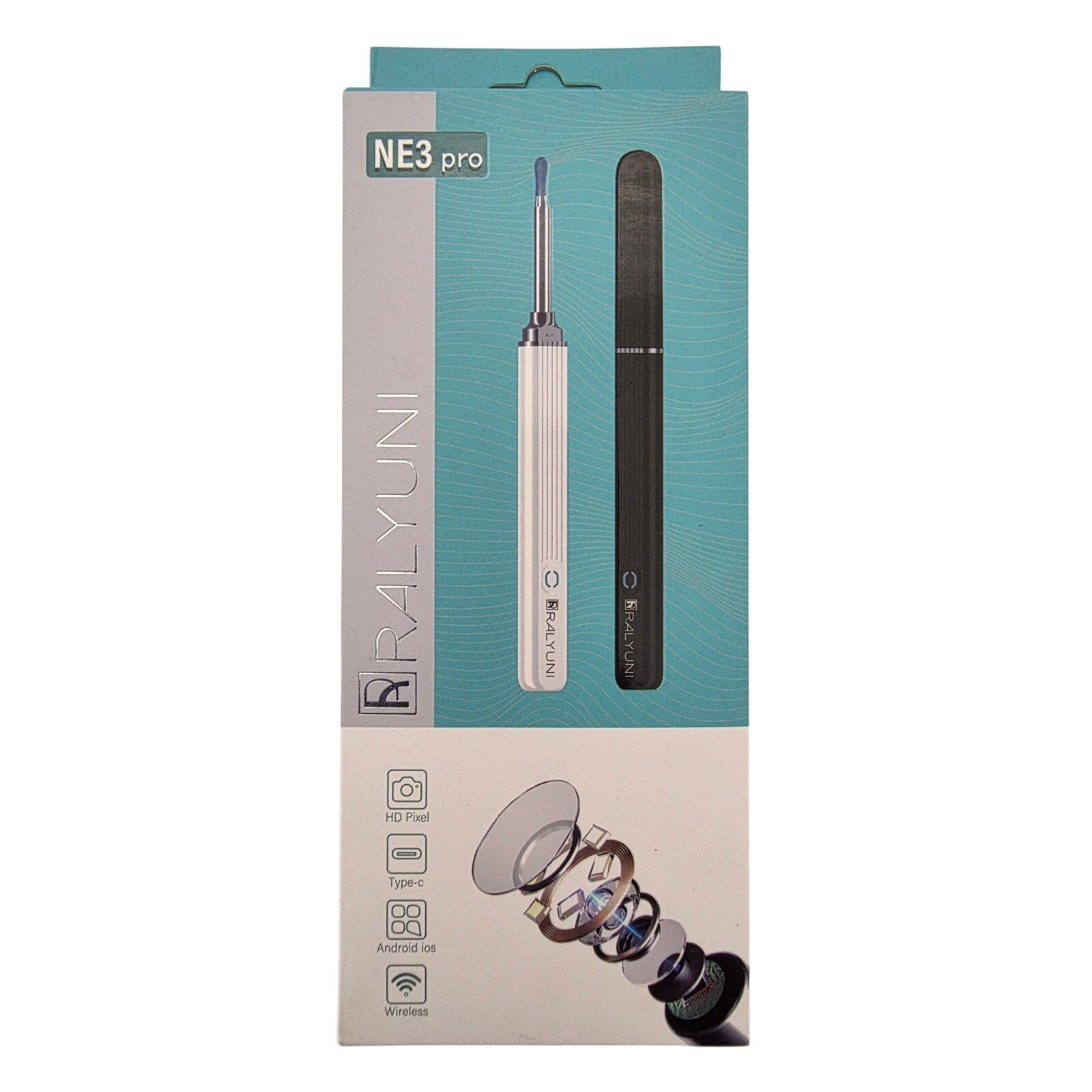 Ralyuni NE3 Pro Wireless Ear Cleaner | 1296P HD Endoscope with LED Light & App