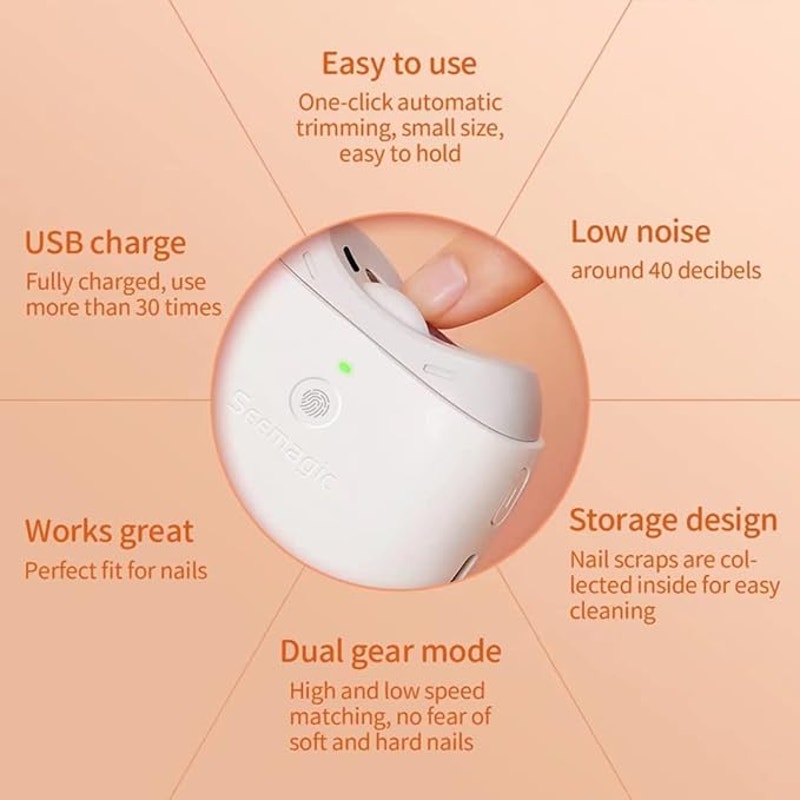 Seemagic Electric Nail Clipper, Automatic Rechargeable Trimmer