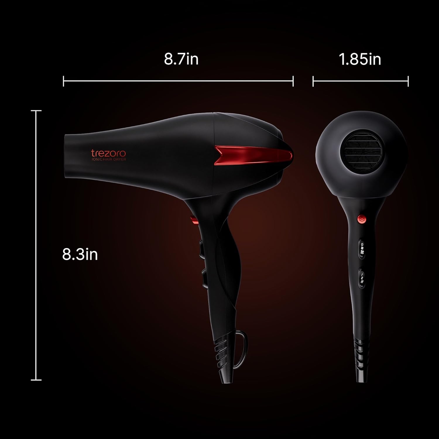 TREZORO Professional Ionic Hair Dryer – 9300 Model, 2200W Powerful Blow Dryer