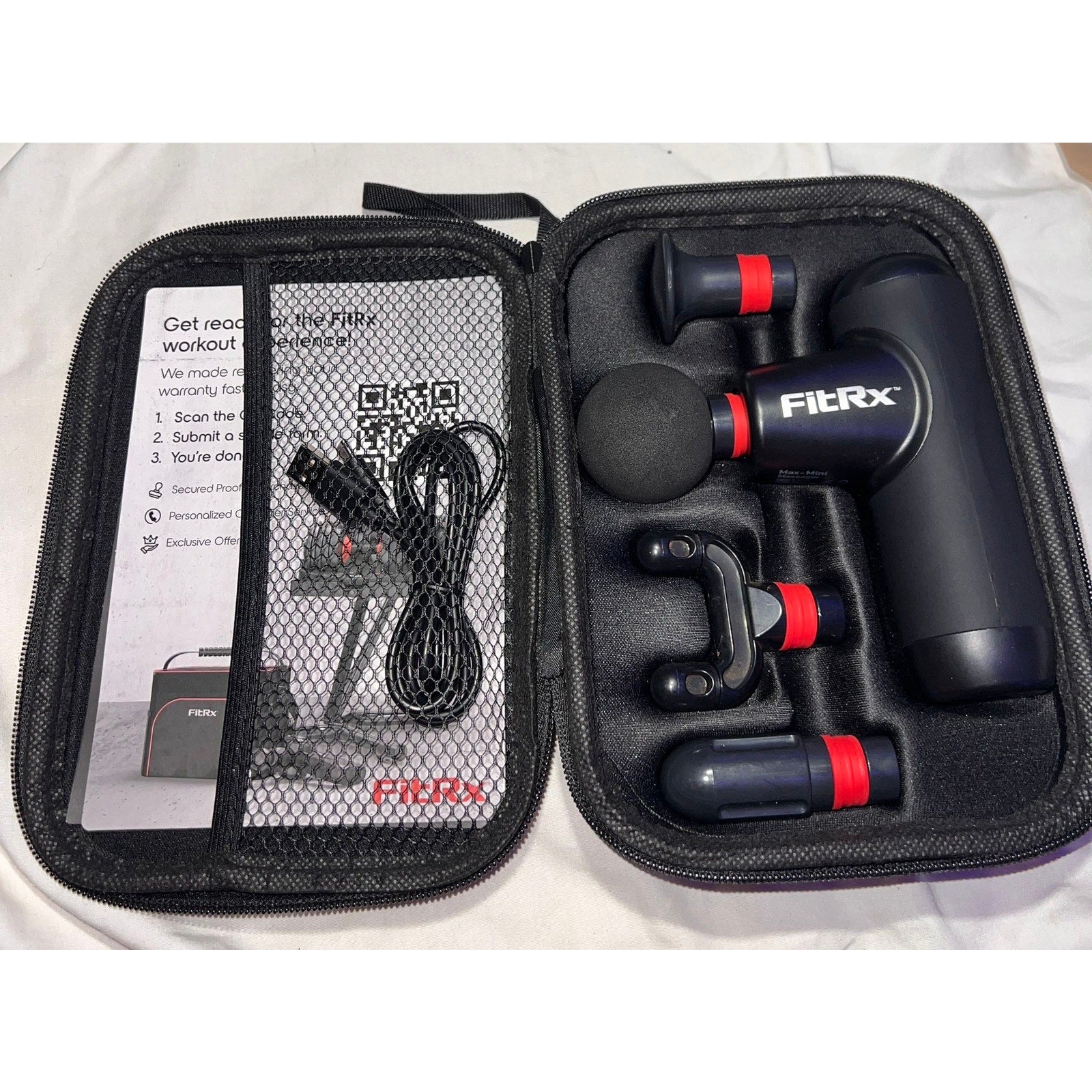 FitRx Max-Mini Percussion Massager Gun with 5 Attachments & Travel Case