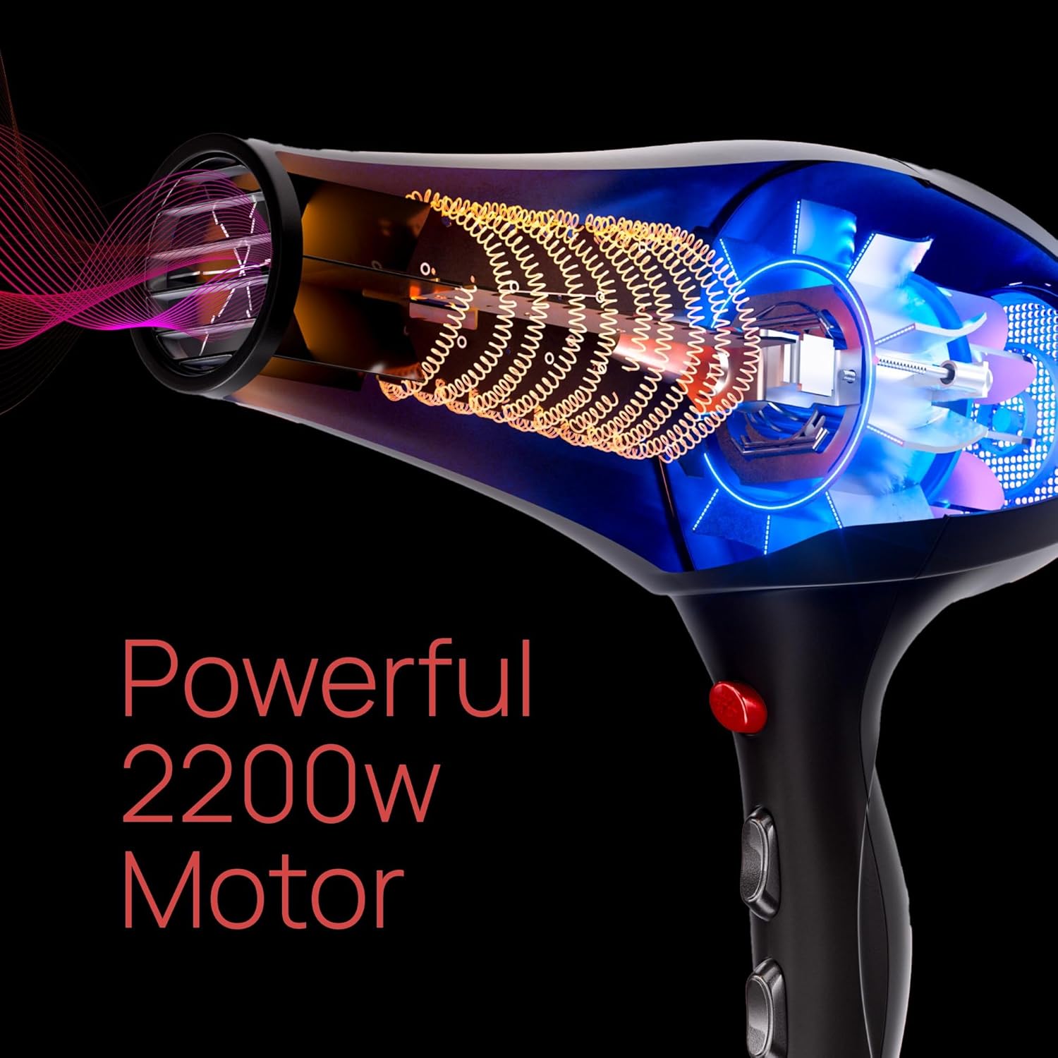 TREZORO Professional Ionic Hair Dryer – 9300 Model, 2200W Powerful Blow Dryer