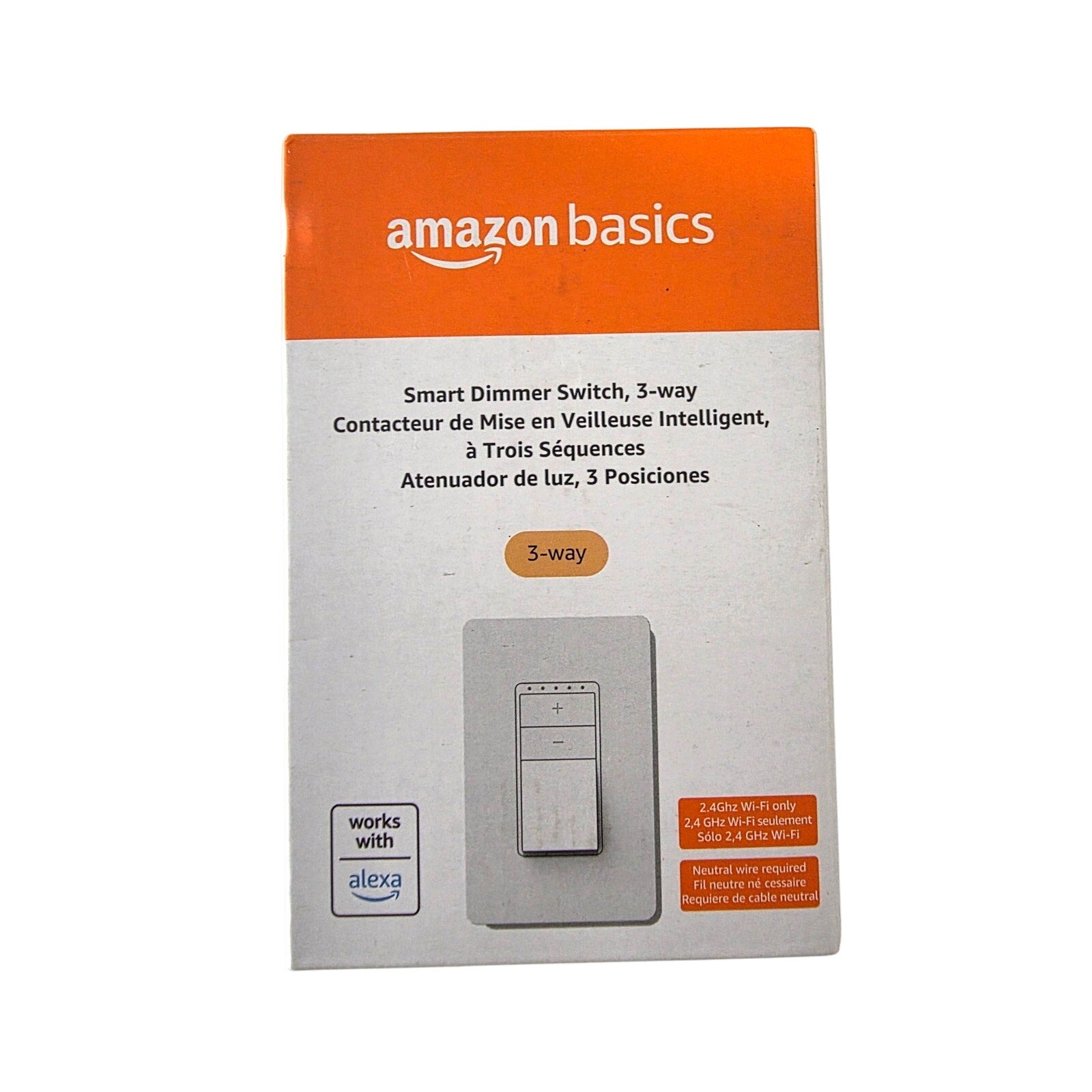 Amazon Basics Smart Dimmer Switch, 3-Way, Works with Alexa, Neutral Wire Required