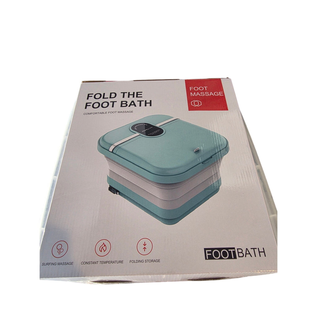 Foldable Foot Bath Massager with Heat, Bubbles & Massage Rollers – Portable Spa Pedicure Tub