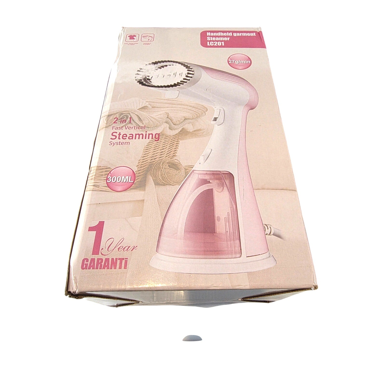 Handheld Garment Steamer LC201 – 2-in-1 Vertical Steaming System, 300ML Tank, Portable Fabric Steamer