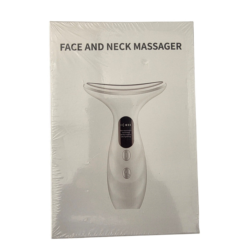 Electric Face & Neck Massager with 3 LED Light Therapy, Heating & Vibration – Skin Tightening, Anti-Aging & Lifting Device