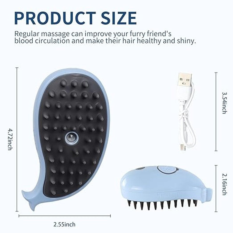 Cat Steam Brush for Shedding, 3-in-1 Cat Steamy Brush