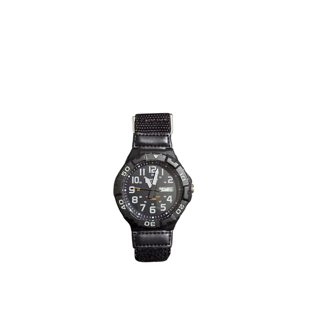 Casio Men’s Black Analog Quartz Watch with Nylon Strap – 100M Water Resistant