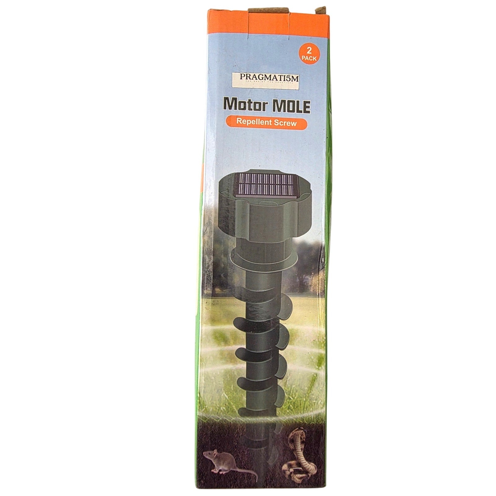 Solar Mole & Gopher Repeller Stakes – Motor Mole Screw 2 Pack, Rechargeable