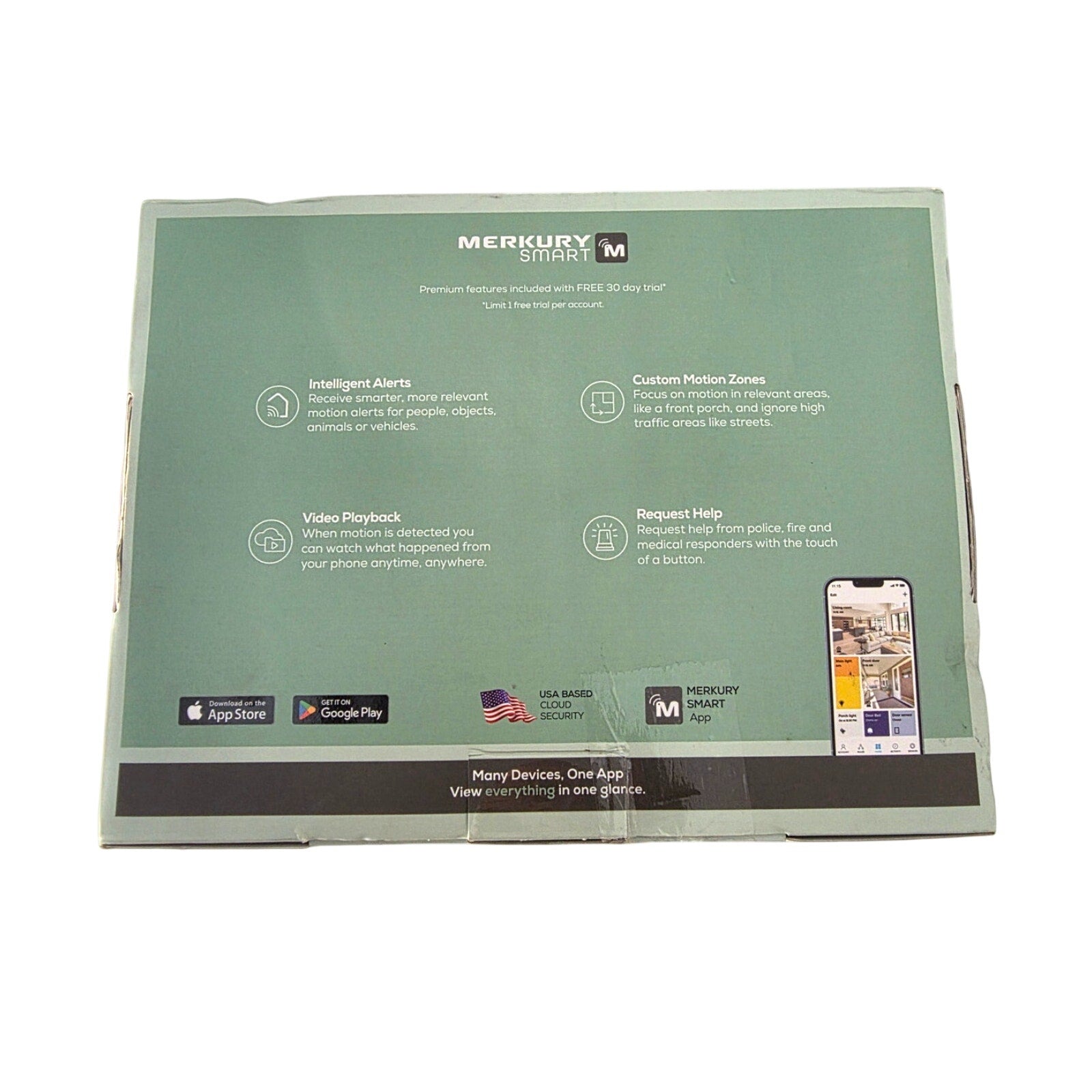 Merkury Smart Wi-Fi Floodlight Camera – 1080p HD, Motion Alerts, Siren