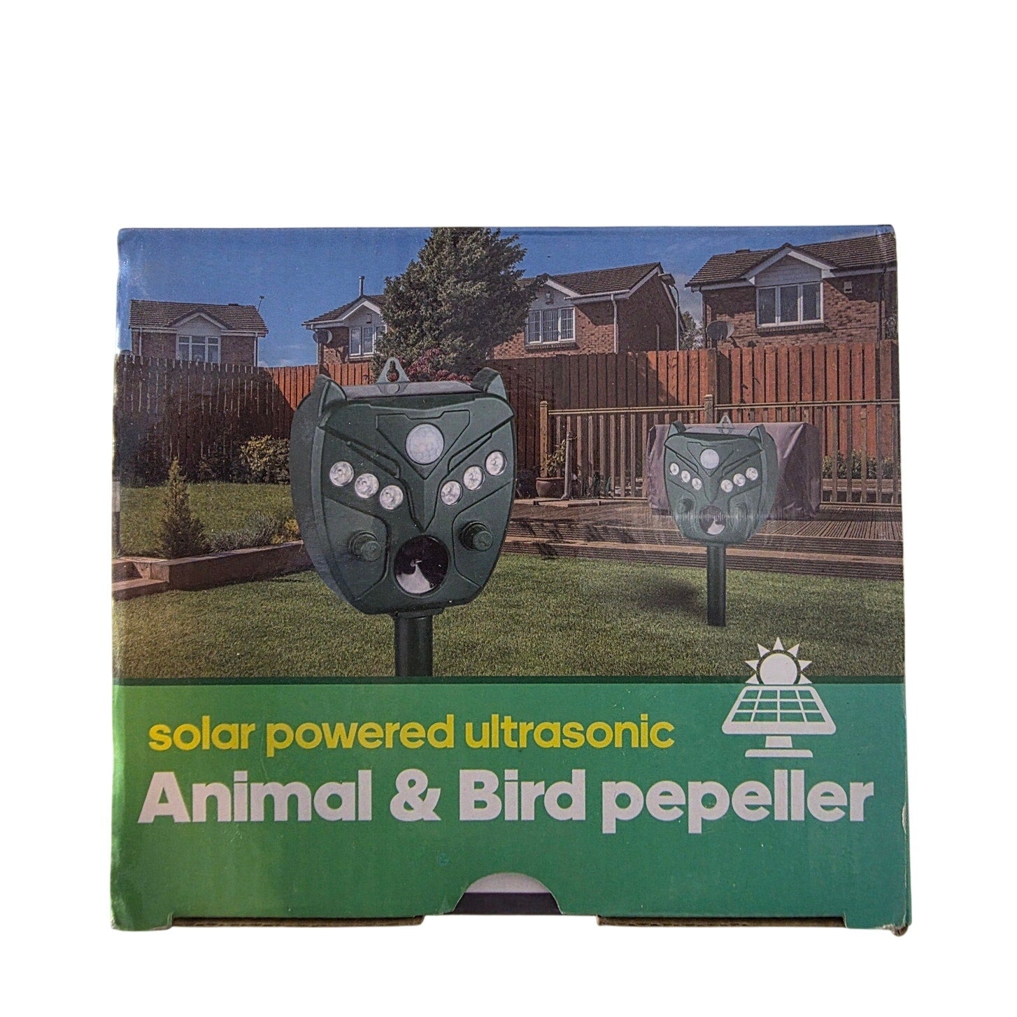 Solar Powered Ultrasonic Animal & Bird Repeller – (Set of 2 per Box)