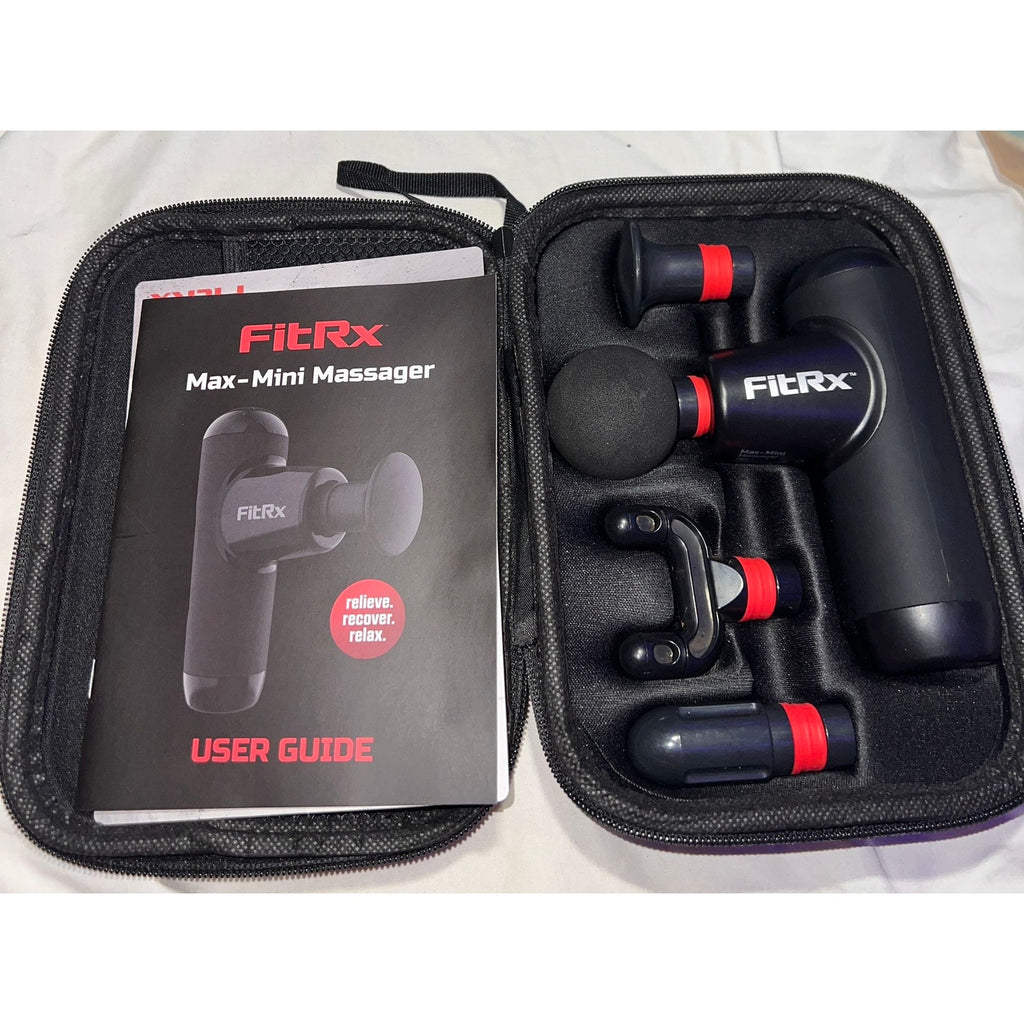 FitRx Max-Mini Percussion Massager Gun with 5 Attachments & Travel Case