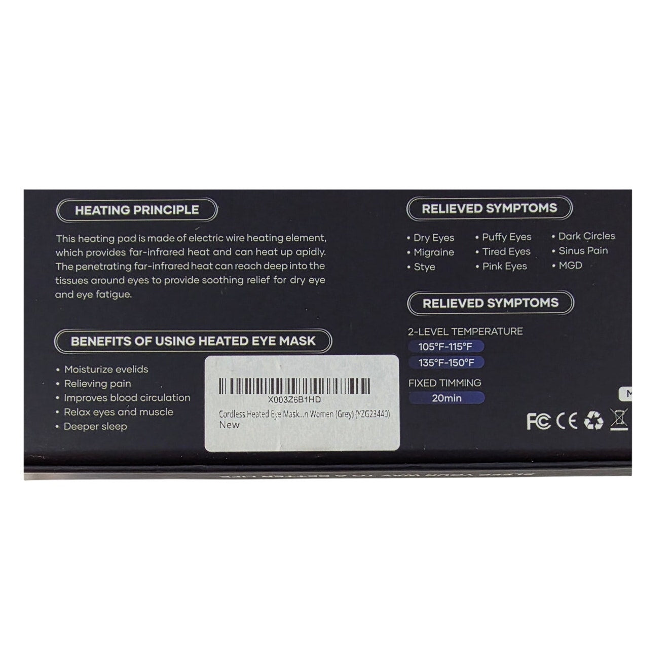 Heated Cordless Eye Mask with Flaxseed – Rechargeable