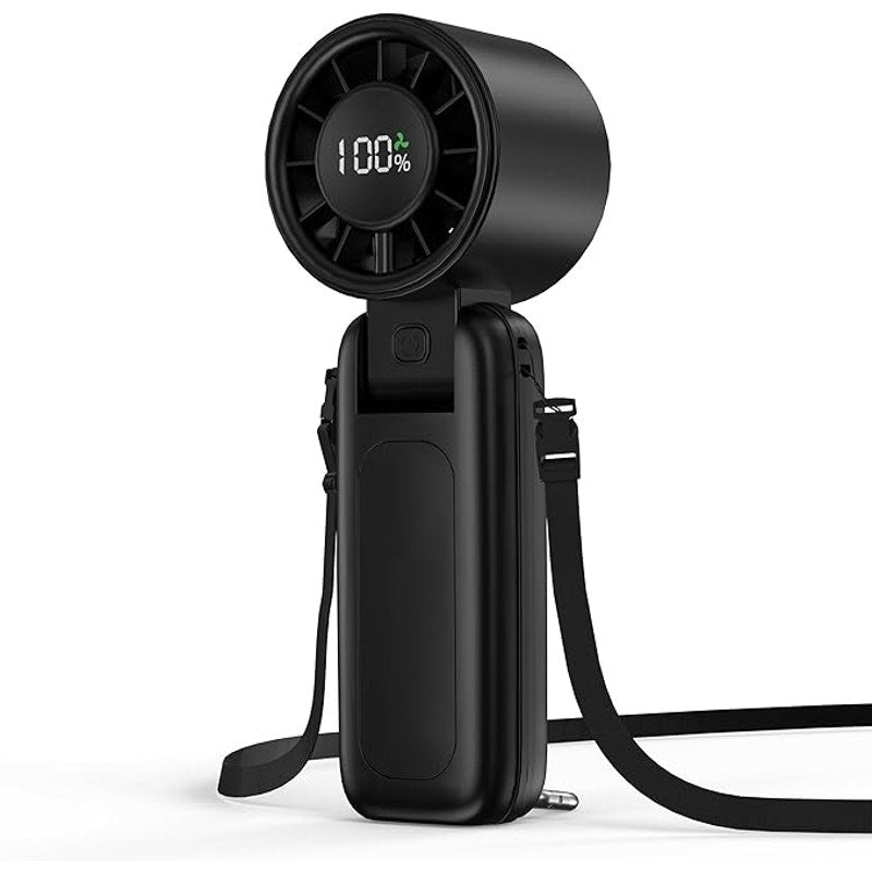 4 in 1 Portable Handheld Turbo Fan – Rechargeable 5000mAh Battery