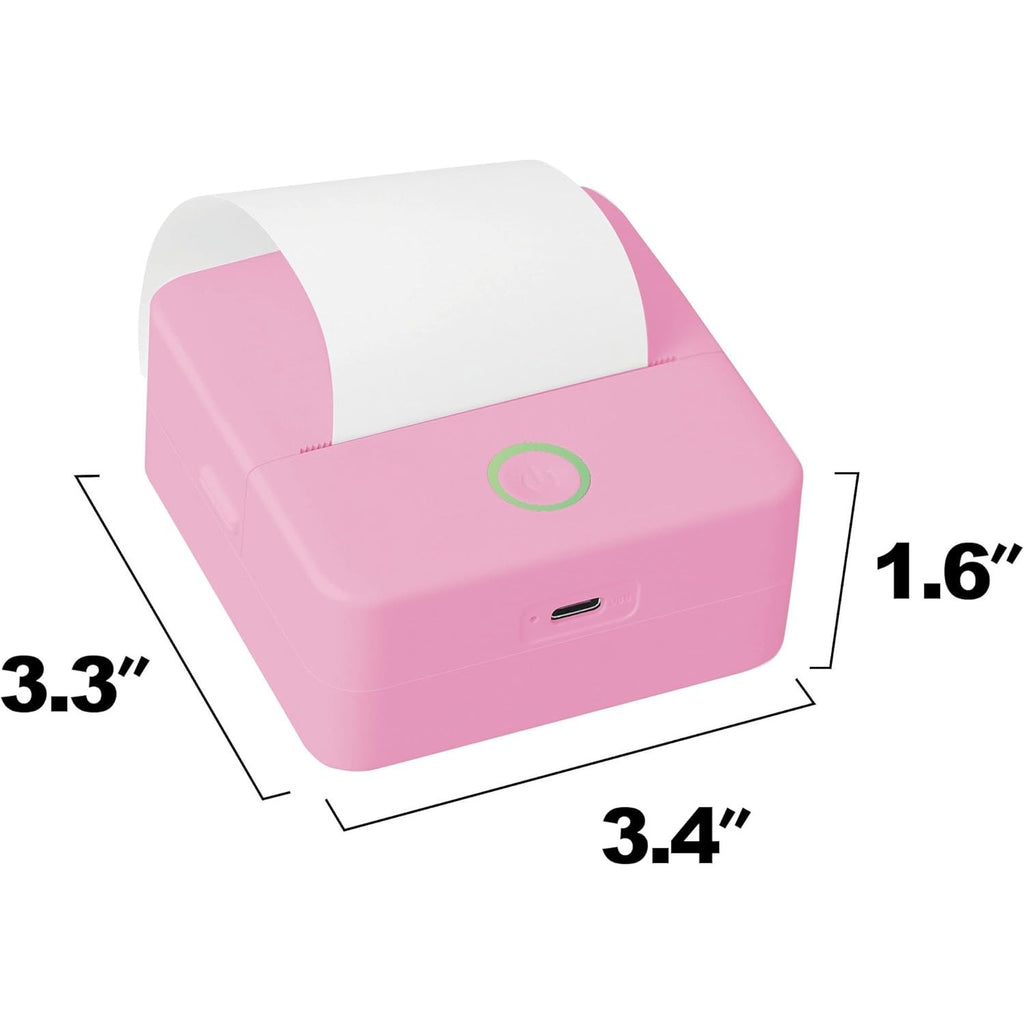 Core Innovations Wireless Mini Portable Thermal Printer Label Maker, Paper Included for Android and iOS Phone - Pink