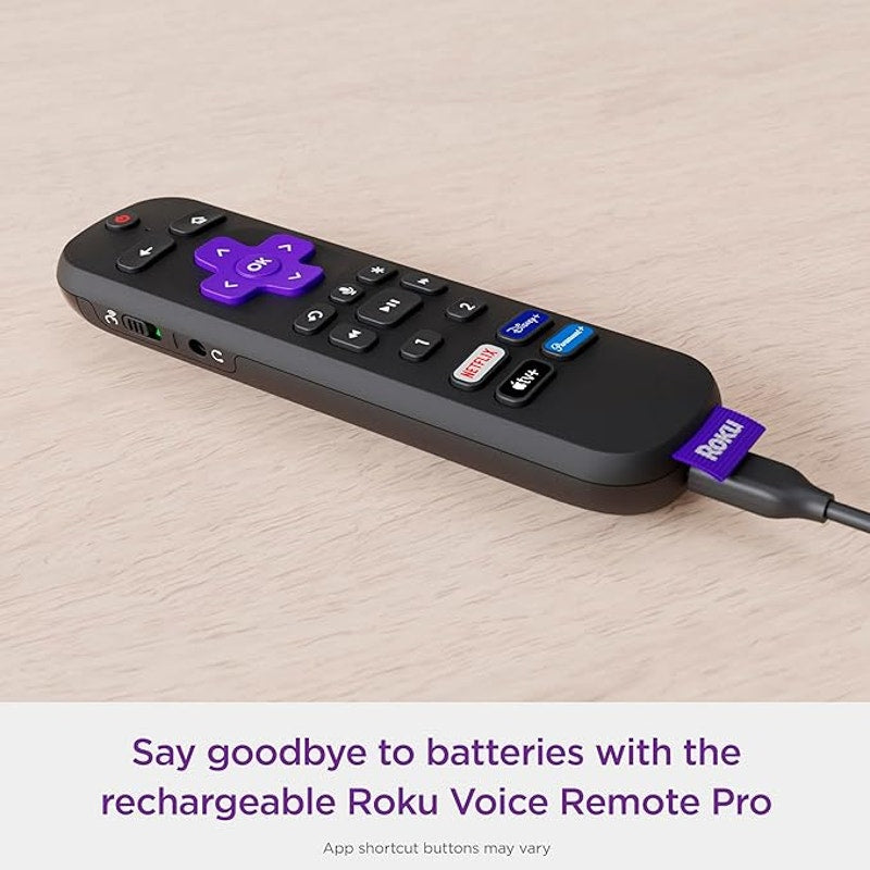 Roku Voice Remote Pro – Rechargeable Battery, Voice Control, Lost Remote Finder