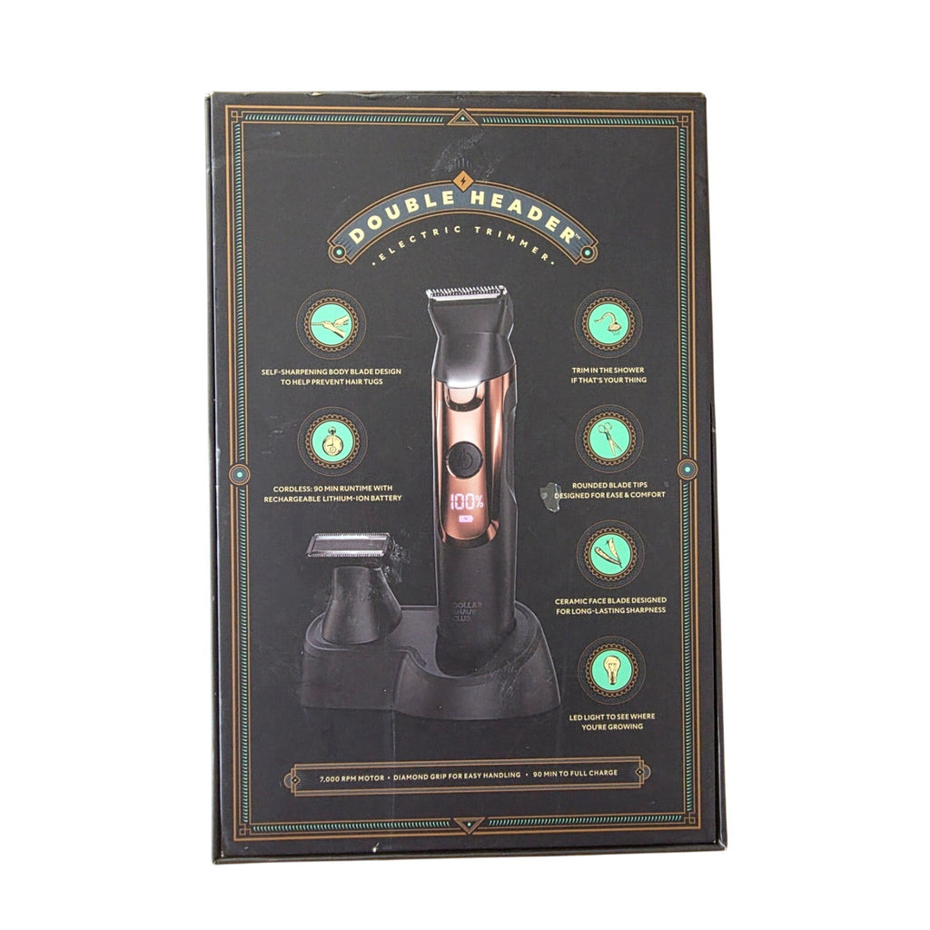 Dollar Shave Club Double Header Electric Trimmer – Waterproof USB Rechargeable