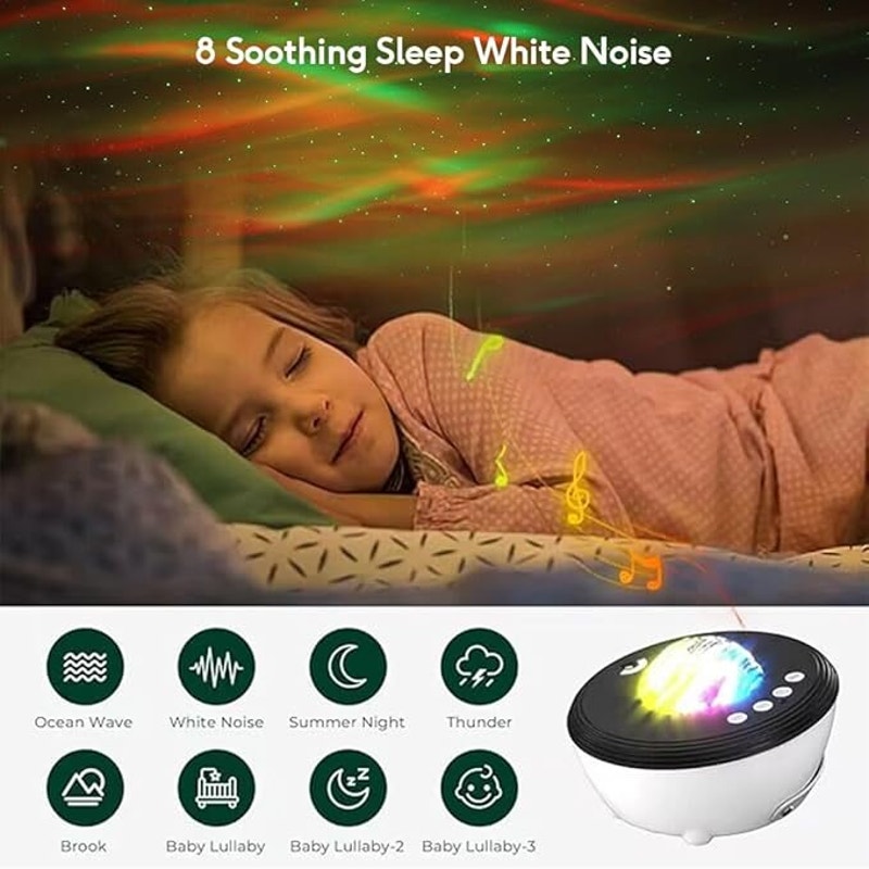 Aurora Smart Projector Night Light with White Noise & Smart App Control