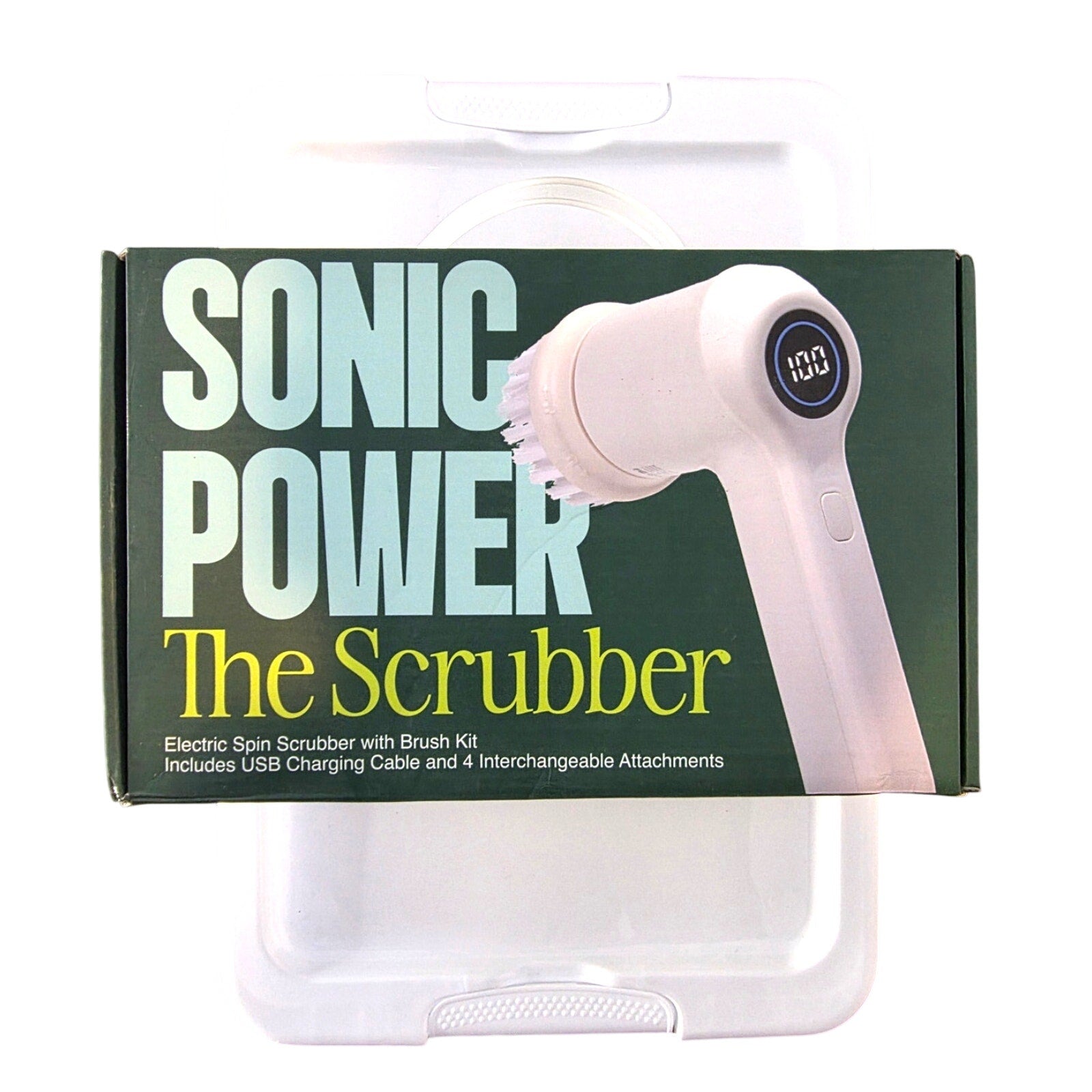 SonicPower Electric Spin Scrubber, Handheld & Ergonomic, IPx7 Waterproofing