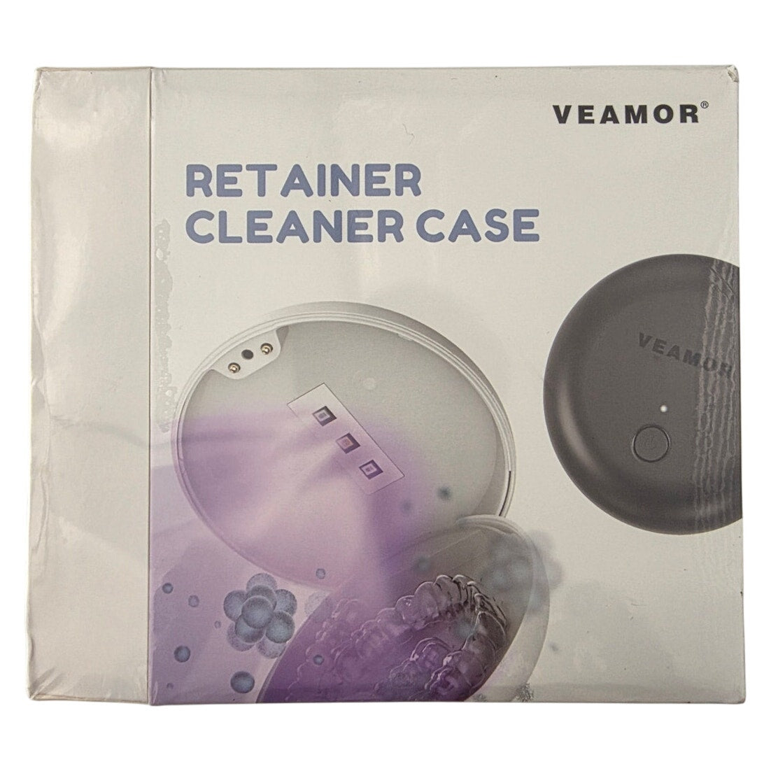 VEAMOR UV Retainer Cleaner Case – Portable Aligner & Mouth Guard Sanitizer with 99.99% Sterilization in 2 Minutes, Rechargeable Travel Sterilizer Box