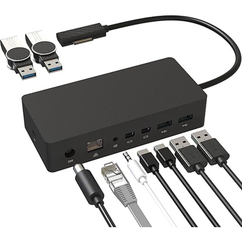 New Surface Dock with 90W Power Supply, Double mini DP, 4 USB3.0, 3.5mm Audio Output Compatible with Surface Pro