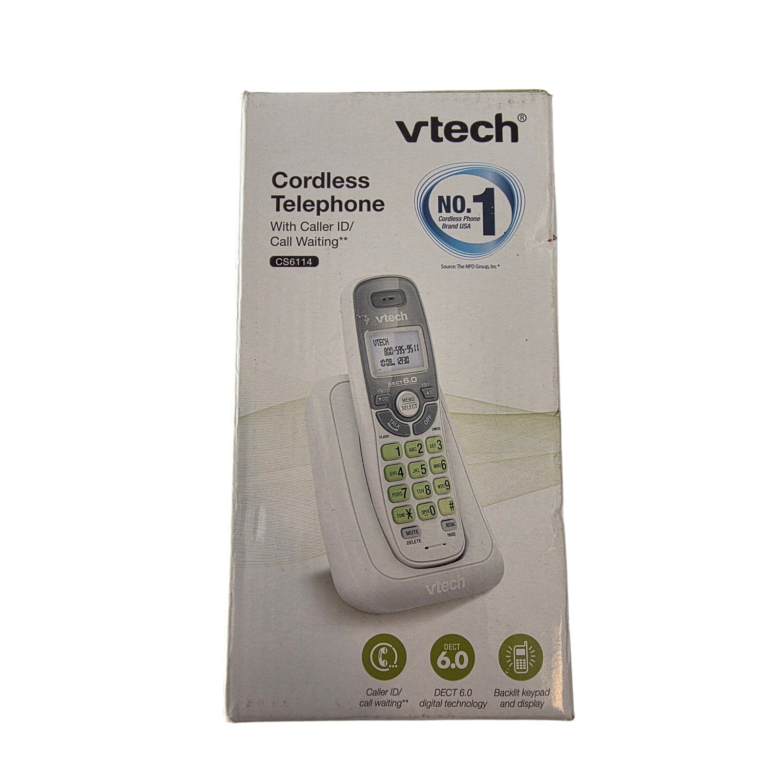 VTech CS6114 Cordless Phone with Caller ID & Call Waiting – DECT 6.0 Technology